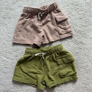 Kids Tan and Moss Green Shorts Bundle (2x)
